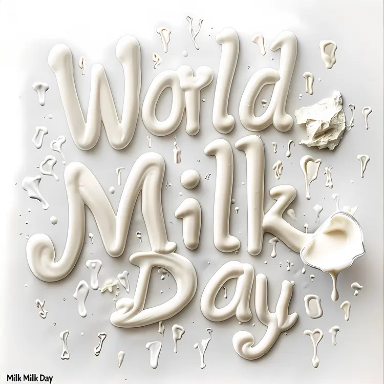 World Milk Day Poster with Milk Text