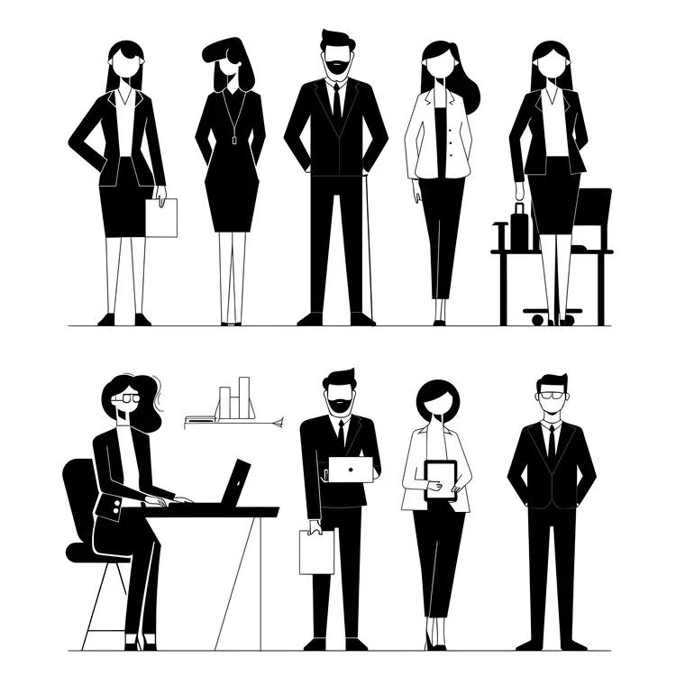 Group of People in Office Setting