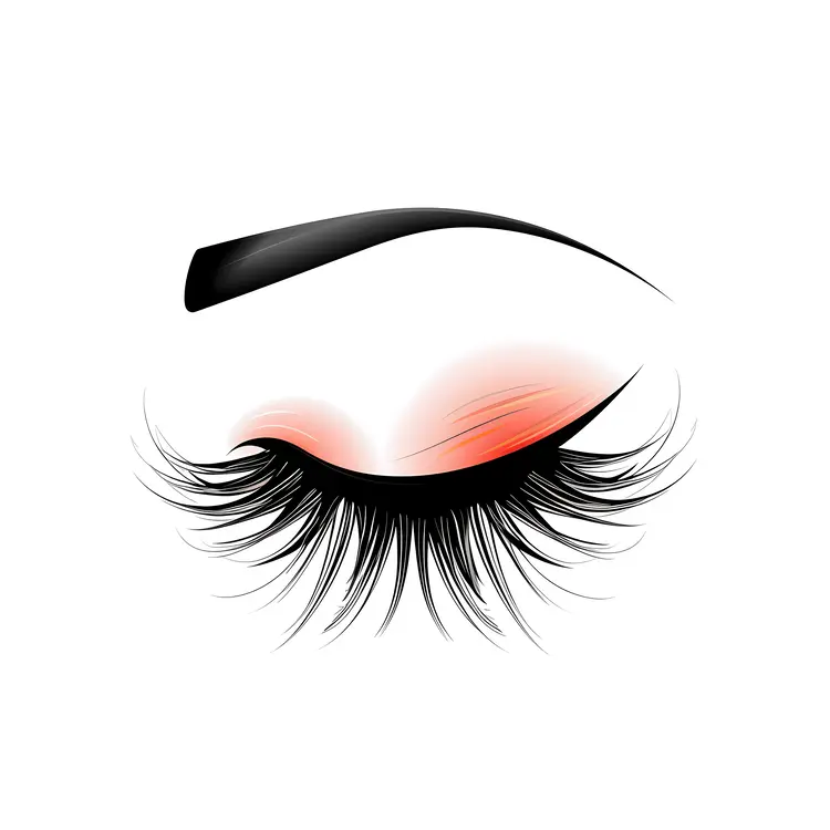 Elegant Eyelash with Red Eyeshadow