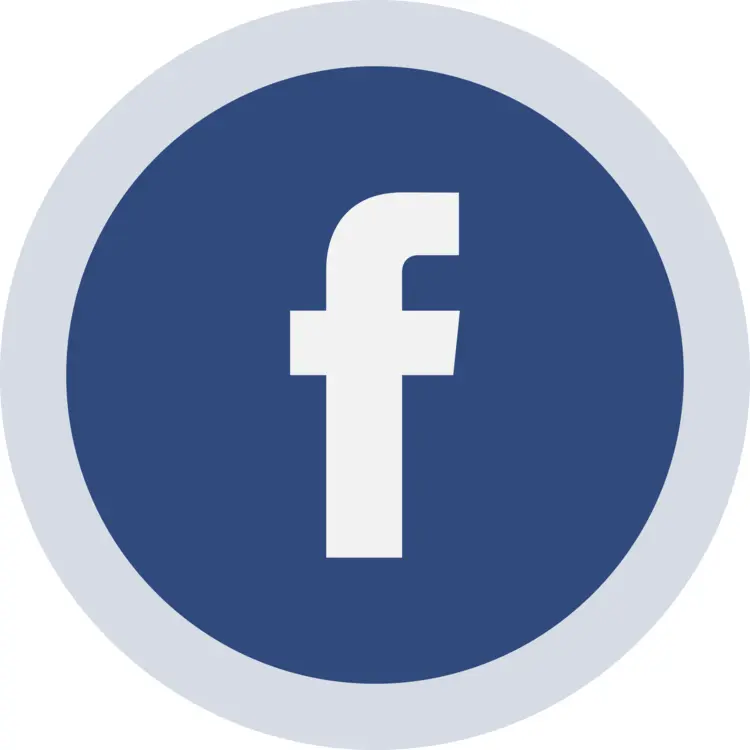 Facebook Logo in Blue Circle