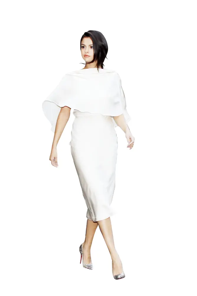 Elegant Woman in White Dress