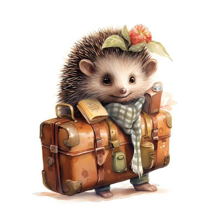 Hedgehog with Suitcase
