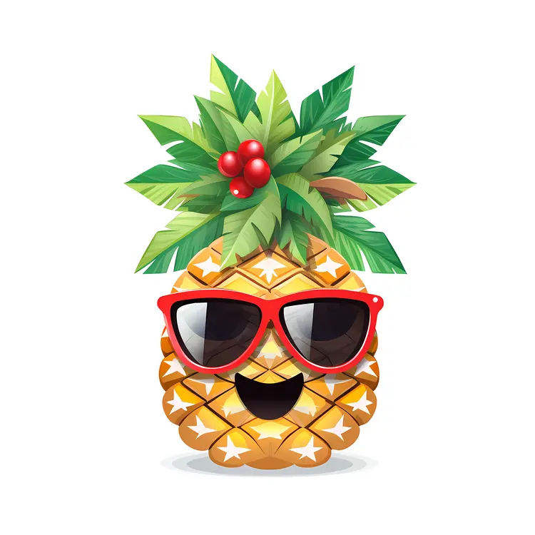 Pineapple Emoji with Sunglasses