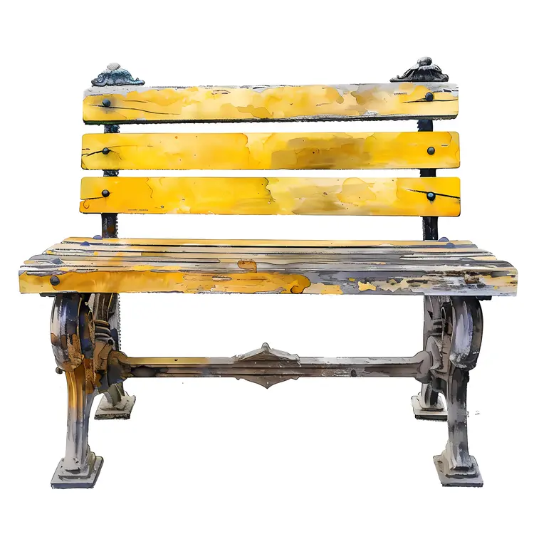 Weathered Yellow Bench