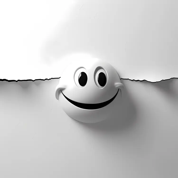 Smiley Face Peeking Through Paper