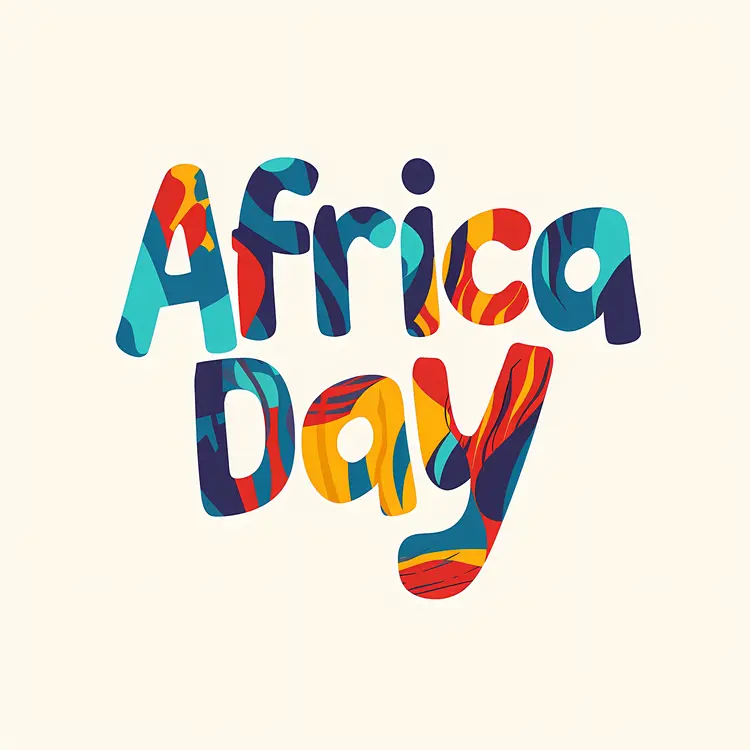 Colorful Africa Day Text
