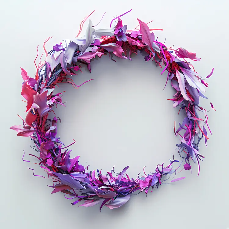Purple and Pink Floral Wreath