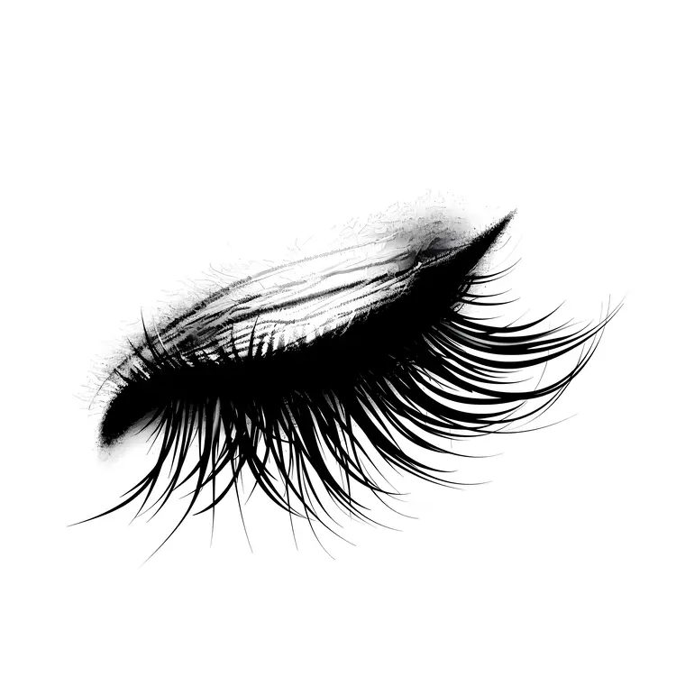 Closed Eye with Long Eyelashes Illustration
