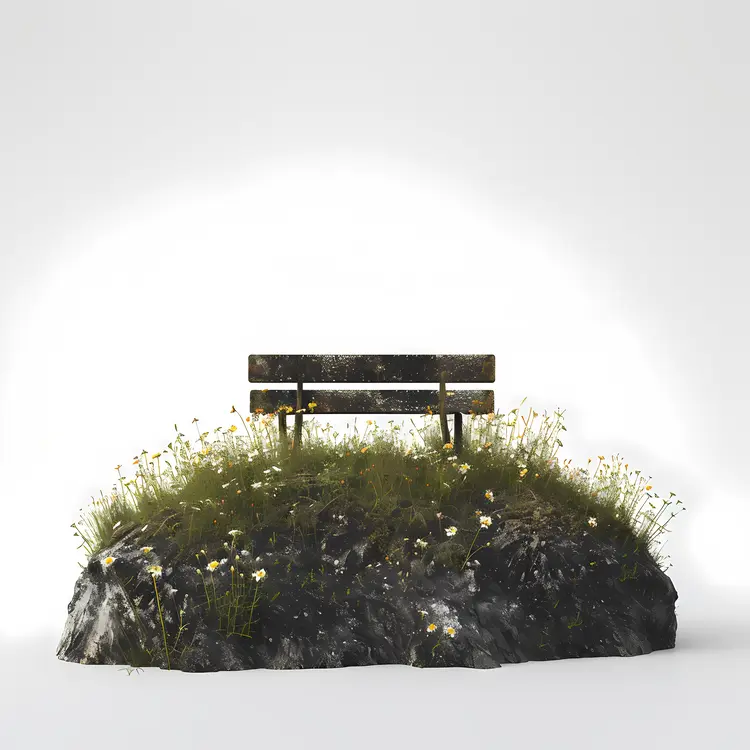 Bench on Grassy Rock