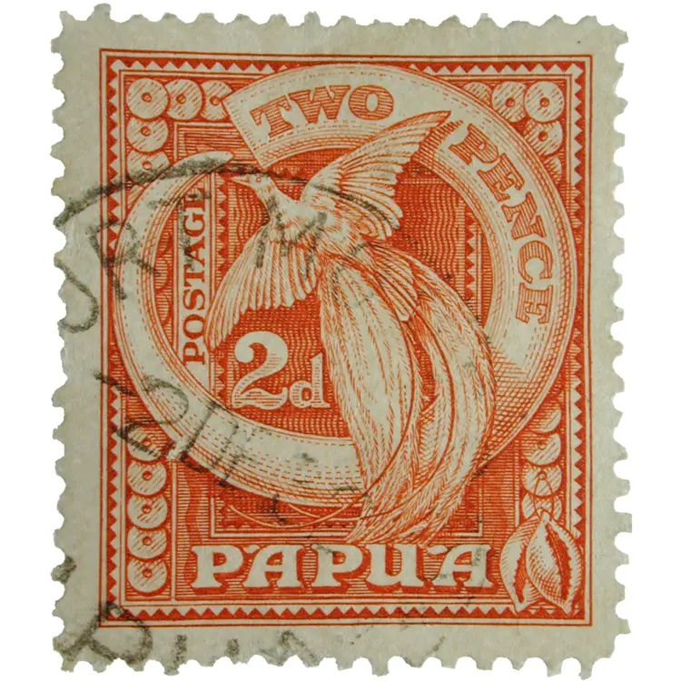 Papua Stamp with Bird of Paradise