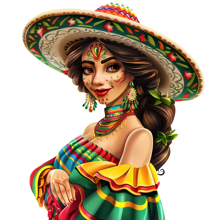 Woman in Colorful Traditional Dress