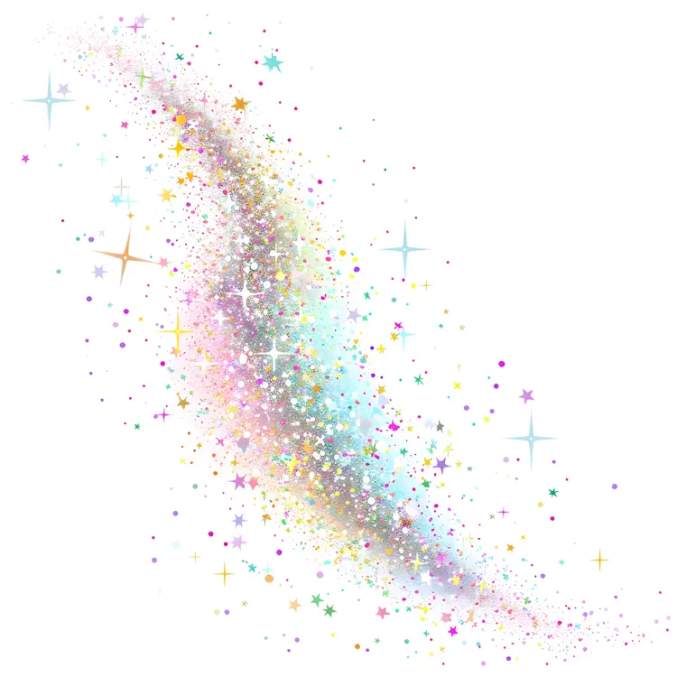 Colorful Star Trail with Sparkles