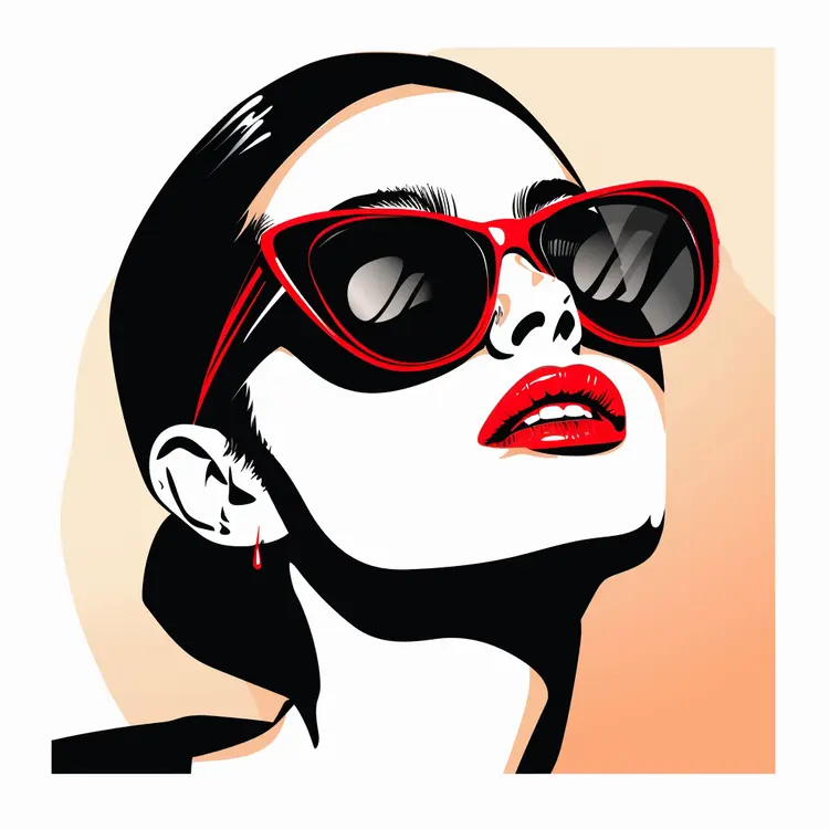 Stylish Woman with Red Sunglasses