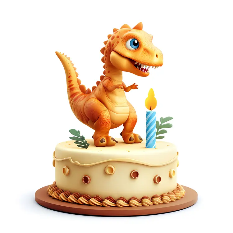 Orange Dinosaur Cake for Kids Birthday