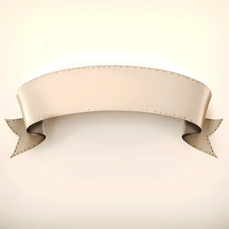 Elegant Beige Ribbon Banner
