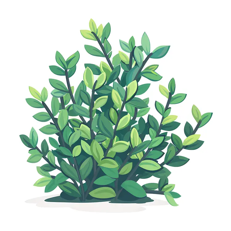 Green Bush with Dense Leaves