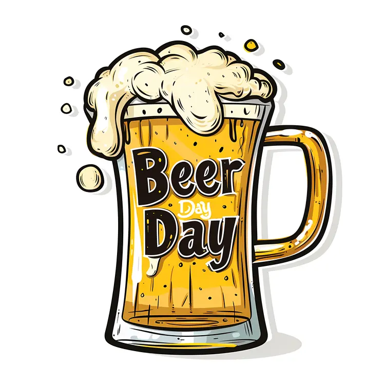 Beer Day Celebration Mug with Foam