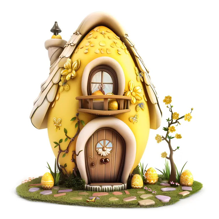 Small Cute Yellow Egg House