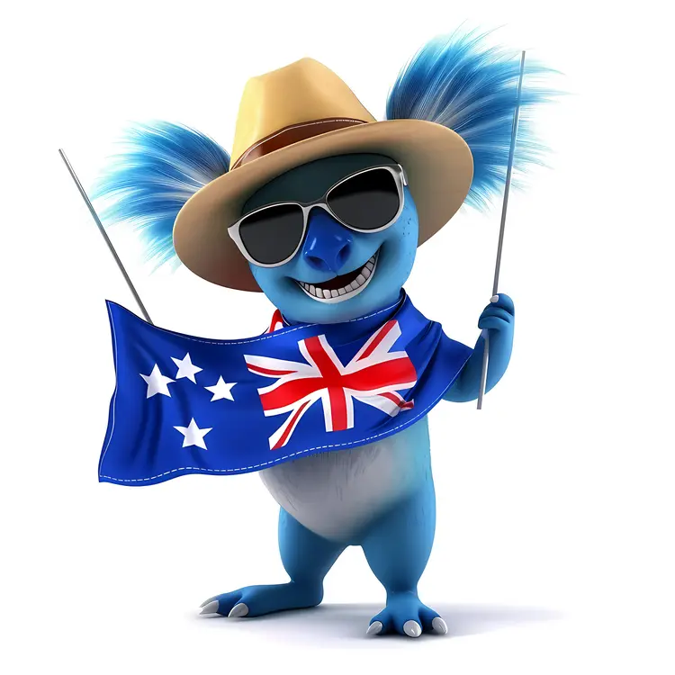 Cool Koala with Australian Flag