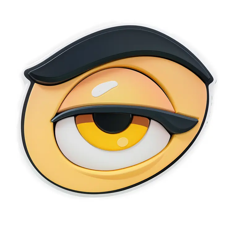 Tired Yellow Eye Emoji