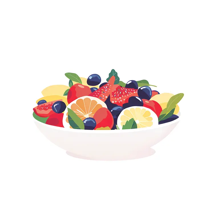 Fresh Fruit Salad in a Bowl