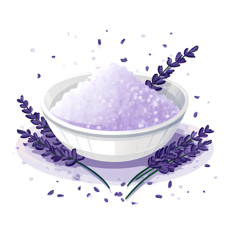 Lavender Bath Salts in a Bowl