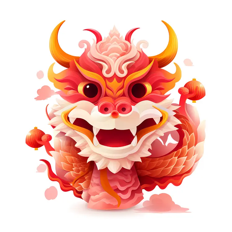 Red Dragon Illustration for Chinese New Year