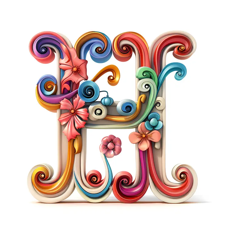 Decorative Colorful Letter H