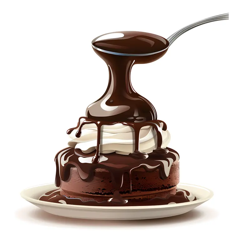 Rich Chocolate Cake with Cream Topping