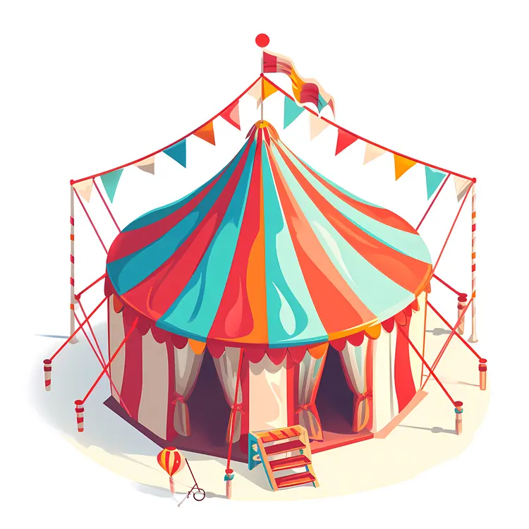 Red and Blue Circus Tent