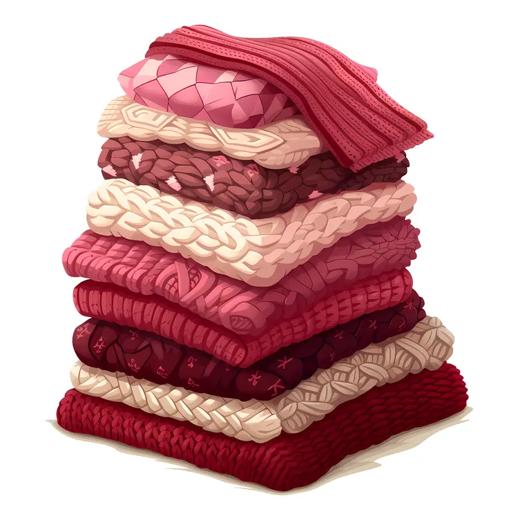 Stack of Cozy Pink Sweaters