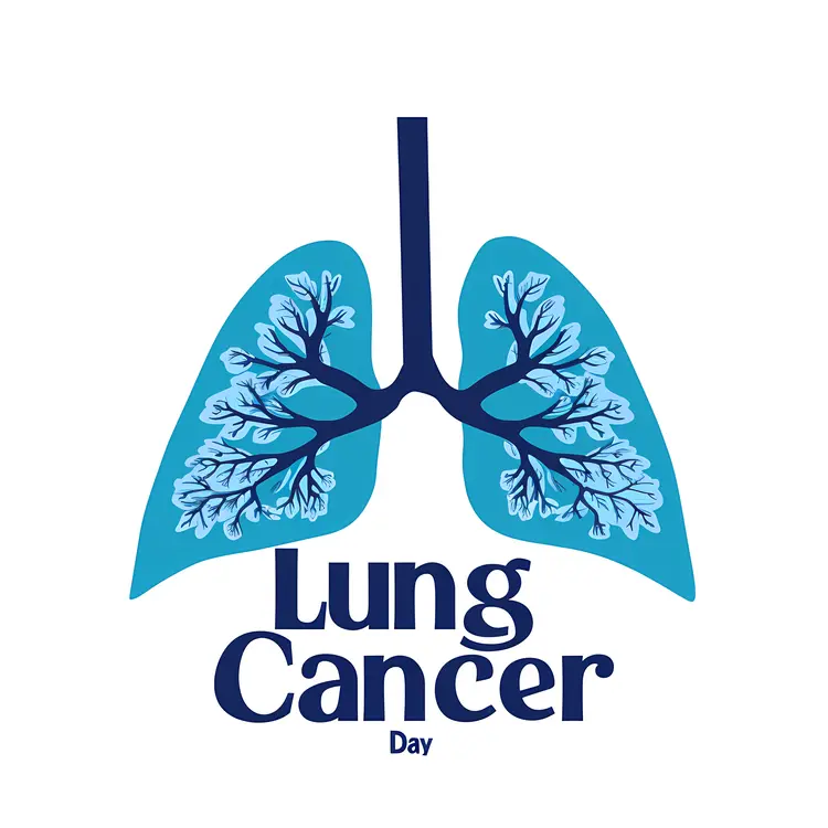 Lung Cancer Day Blue Lungs Illustration