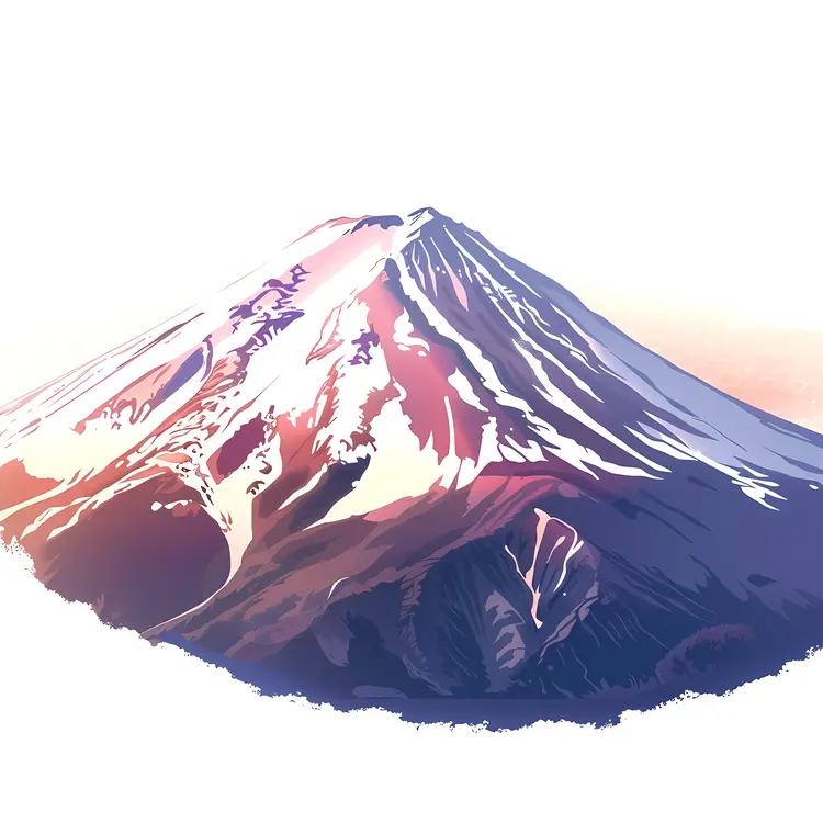 Snow-Capped Mountain at Sunset