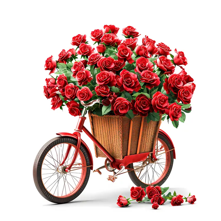 Bicycle with Red Roses
