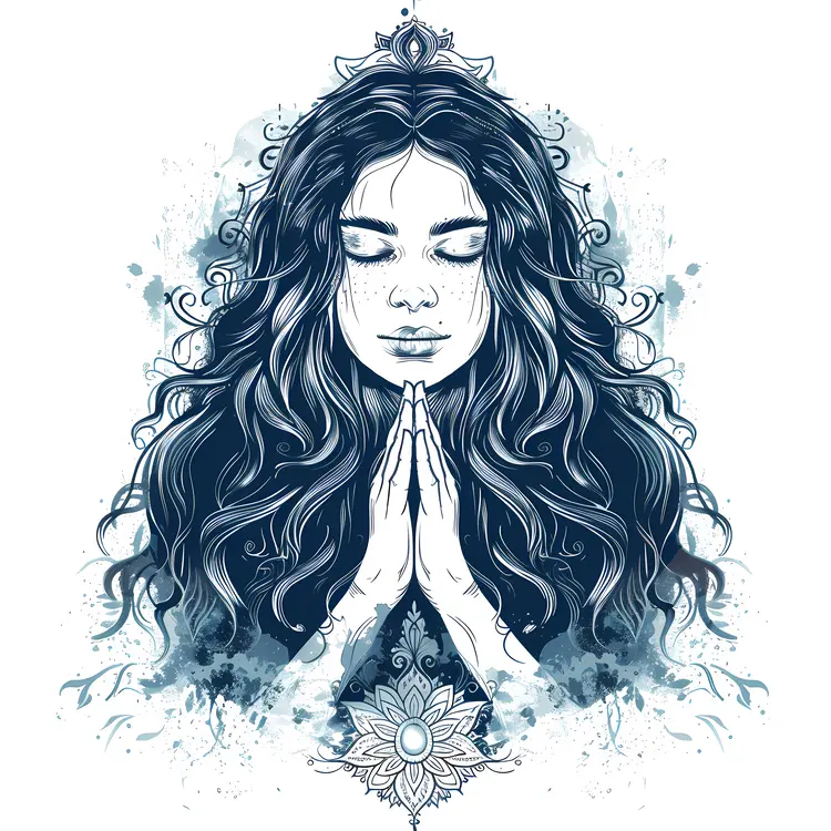 Illustration of a Praying Woman