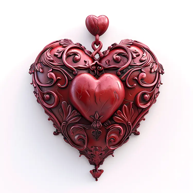 Decorative Red Heart Gemstone Jewelry