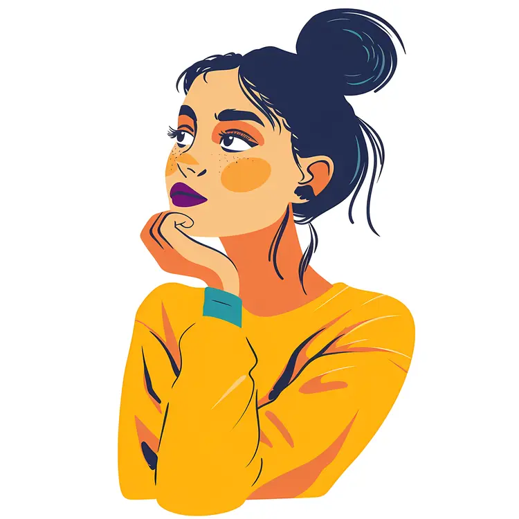 Thoughtful Woman in Yellow Sweater