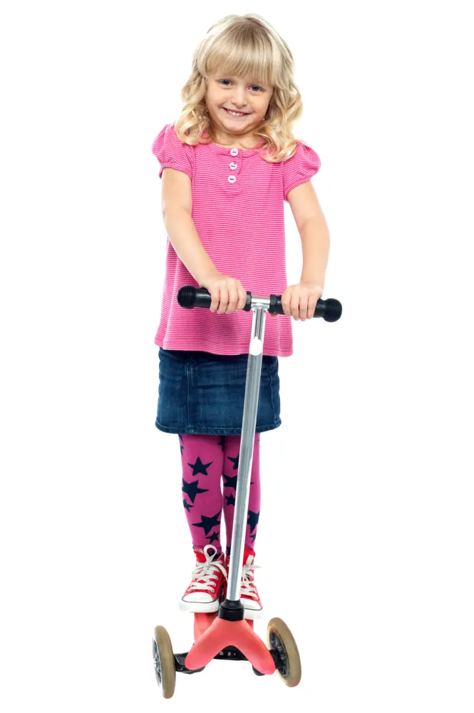 Smiling Girl on Scooter