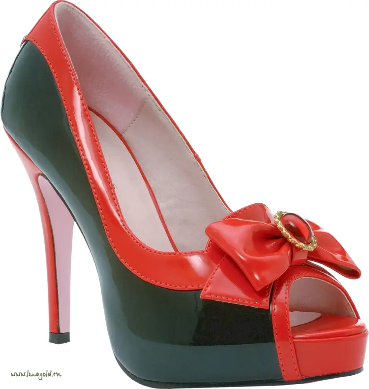 Red and Black High Heels with Bow