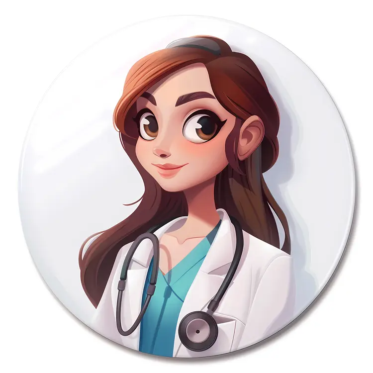 Female Doctor with Brown Hair and Stethoscope
