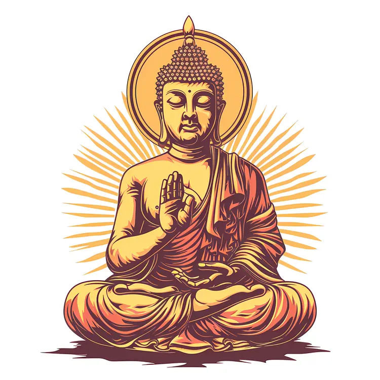Golden Buddha Statue in Meditation