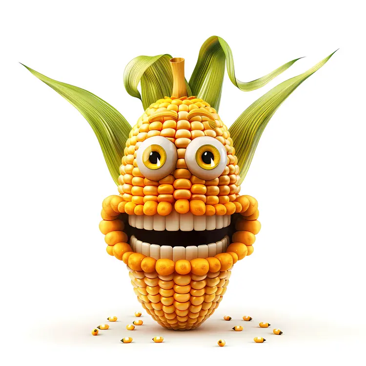 Cheerful Yellow Corn Illustration