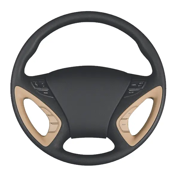 Black and Beige Steering Wheel for Cars