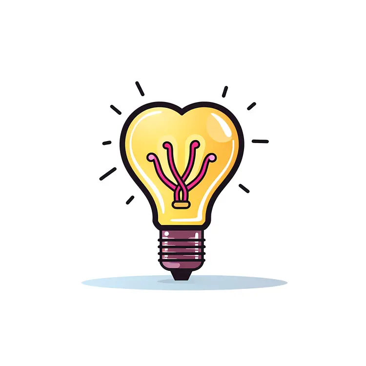 Yellow Heart Shaped Light Bulb