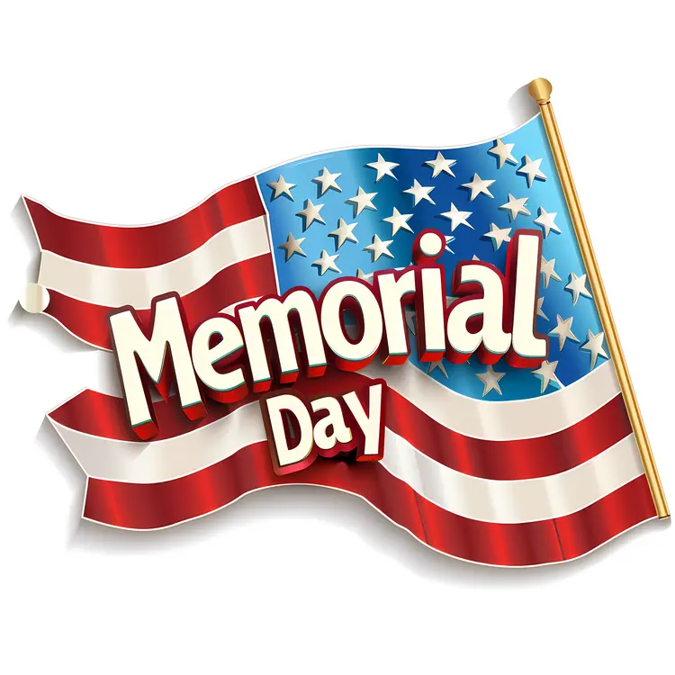 Memorial Day Flag with Stars and Stripes