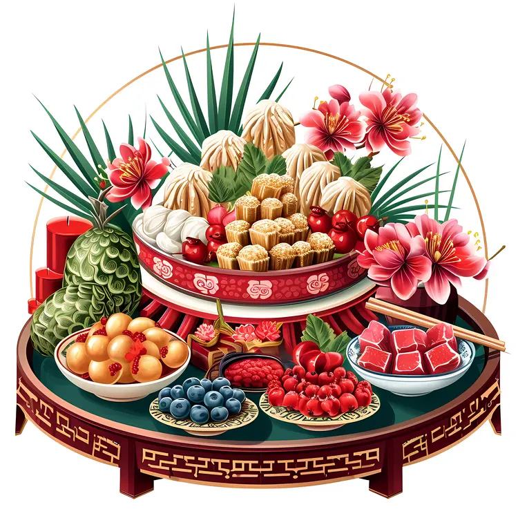 Festive Chinese Food Platter