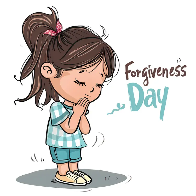 Girl Praying for Forgiveness Day