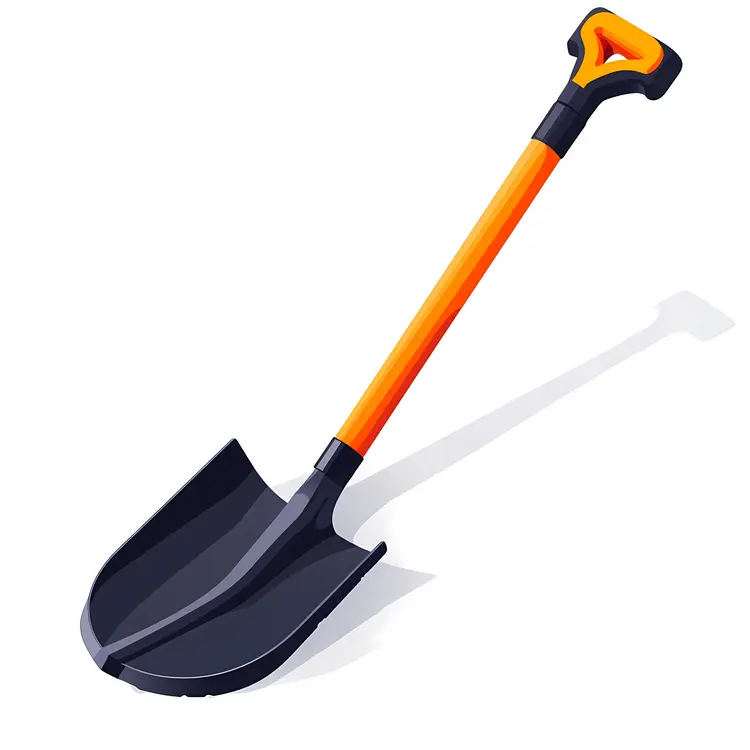 Orange Shovel with Black Blade