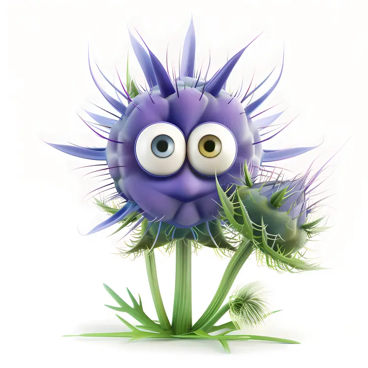 Purple Thistle with Googly Eyes