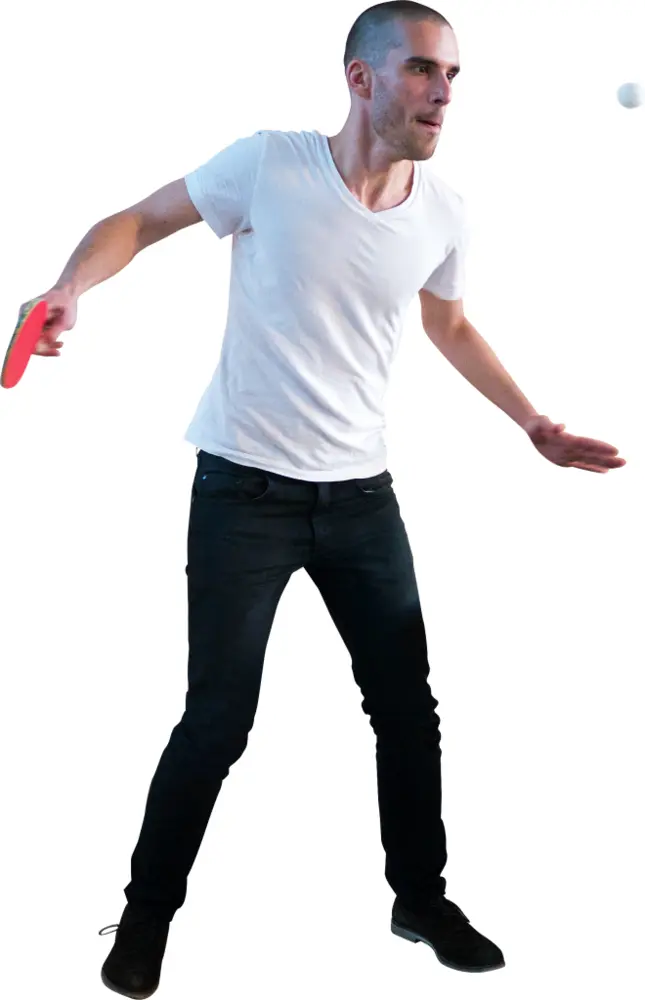 Table Tennis Player in Action